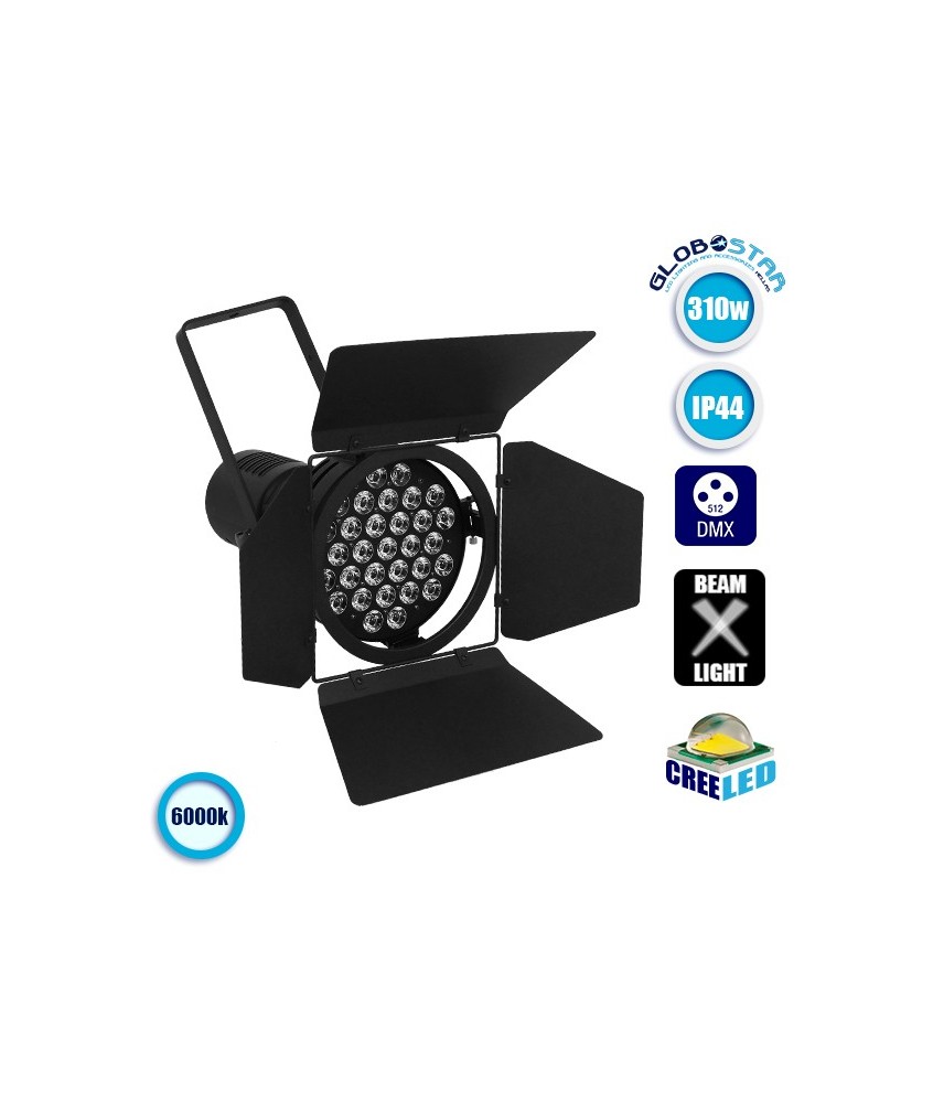 Θεατρικός Προβολέας Εκθέσεων DMX512 CREE LED 310 Watt 230v Αδιάβροχος IP44 Ψυχρό Λευκό 6000k Dimmable GloboStar 51166